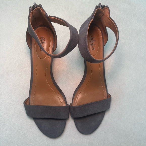 Style & Co. Gray Faux Suede Heels - Picture 2 of 6